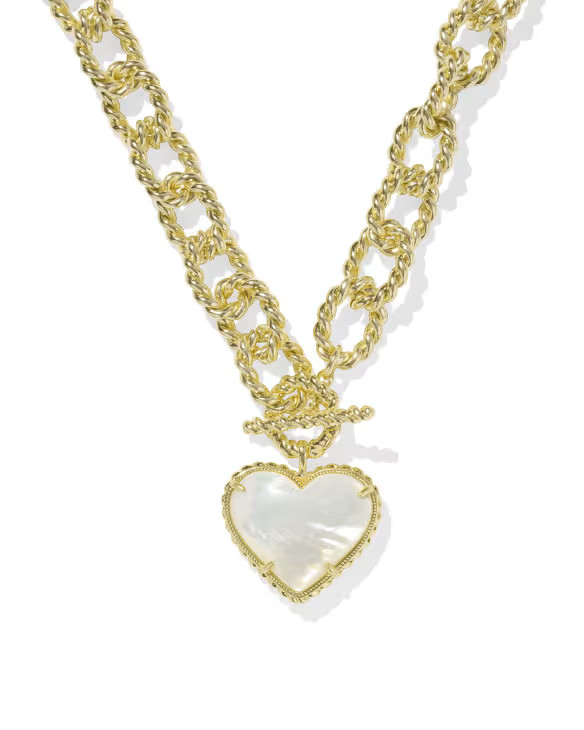 Haisley Heart Gold Statement Necklace in Ivory Mother-of-Pearl | Kendra Scott