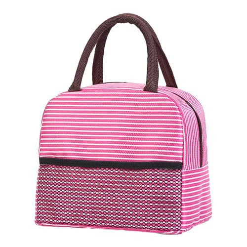 Lunch Bag Women, Cute Lunch Bags for Women Men, Lunch Bag Insulated, Beach Bag Cooler Bags with Zippered Top, Lunch Box Lunch Bag for Women Adult Men,Small Lunch Box for Women (Hot Pink) | Amazon (US)