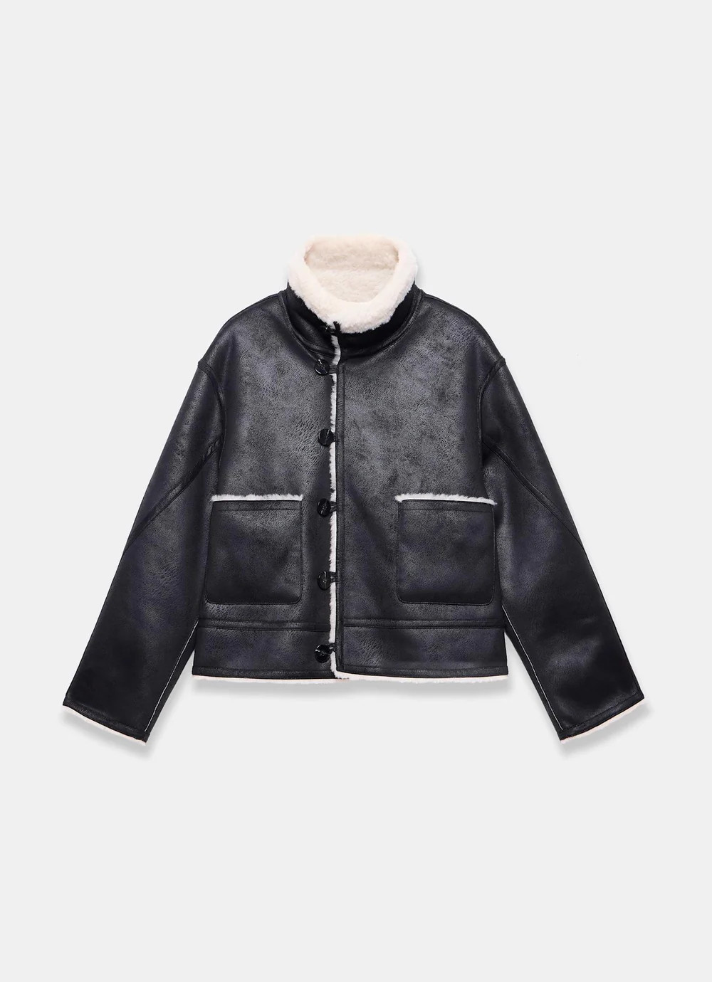 Black Reversible Aviator Jacket | Mint Velvet