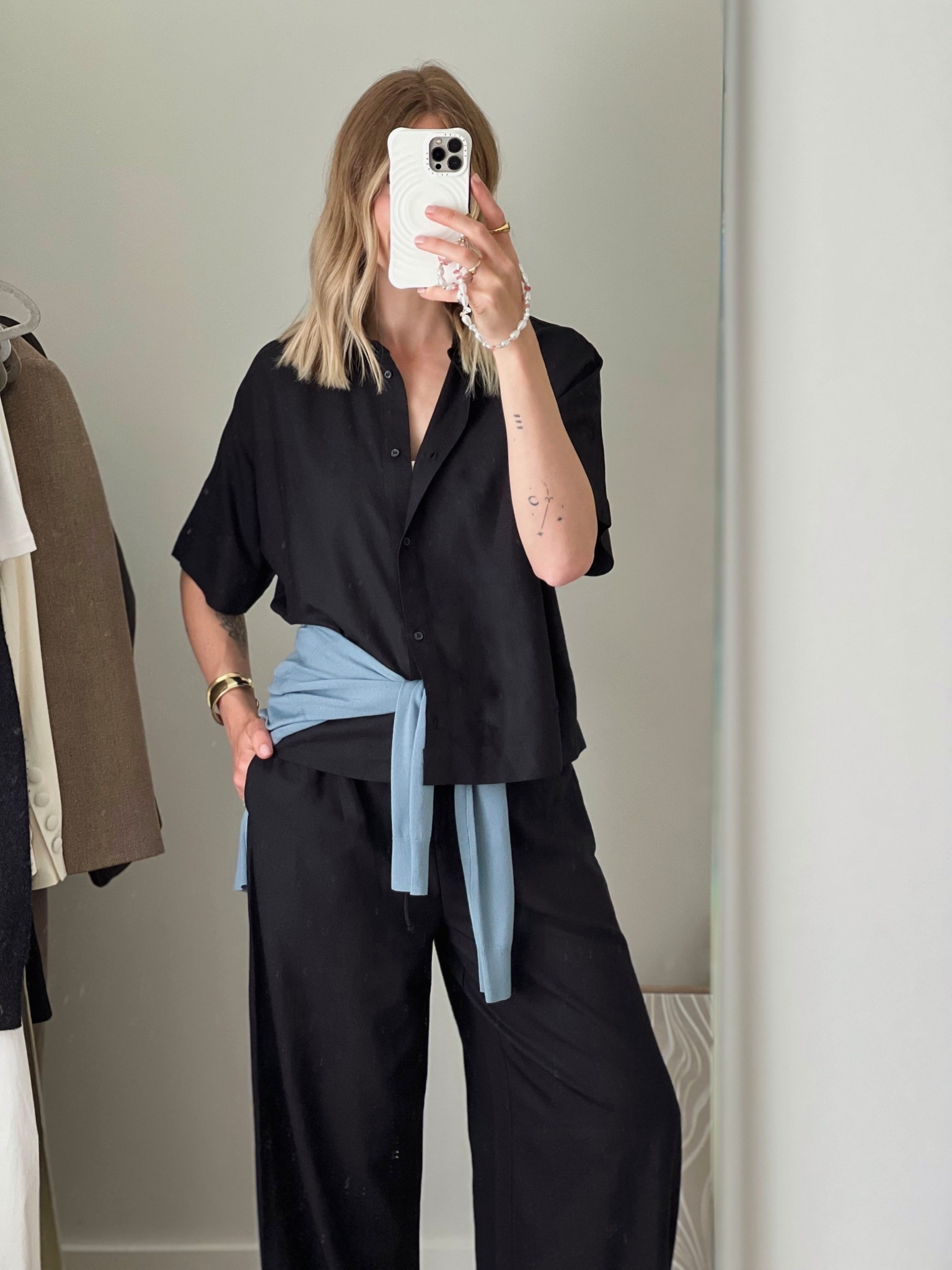 Airport outfit | linen trousers | linen shirt | matching set | holiday outfit | summer outfit | linen wide leg trousers | WAT the Brand | Holiday Capsule wardrobe 

#LTKtravel #LTKuk #LTKsummer