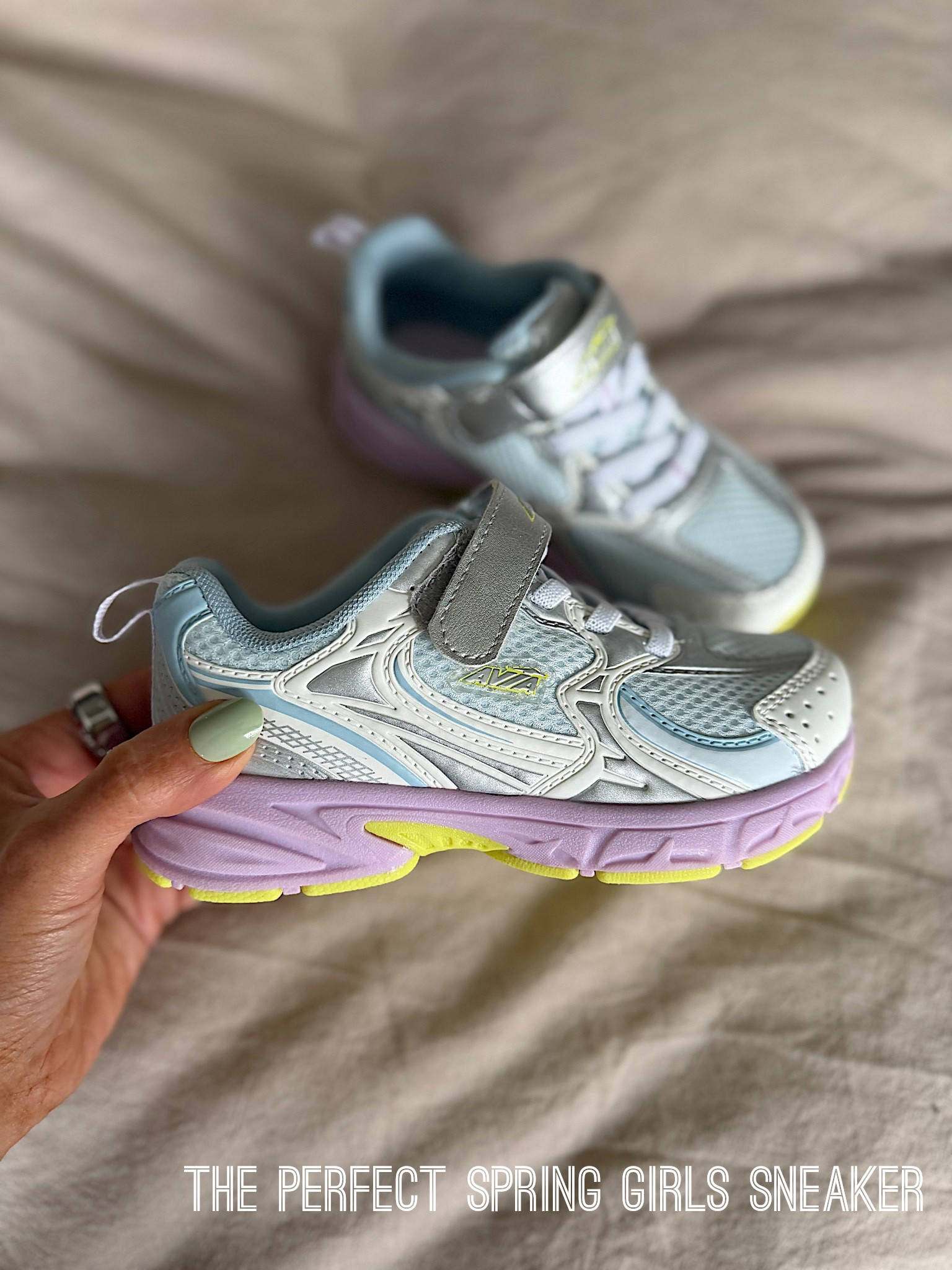 I am truly obsessed with the color combo for spring for my daughter! I loved it so much I went back and ordered myself a pair in the big kids size.

Pro Tip - women’s size 8 shoe and below can order from the big kids section for shoes! Just size down two! 
Size 6 Women’s = Size 4 Big Kid 

#LTKmomlife #LTKBaby #LTKKids