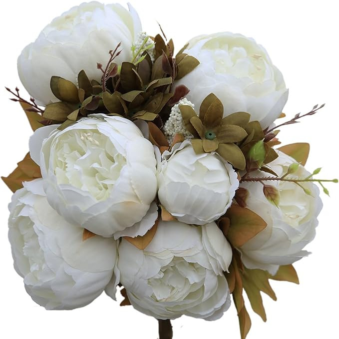 Luyue Vintage Artificial Peony Silk Flowers Bouquet Home Wedding Decoration | Amazon (US)