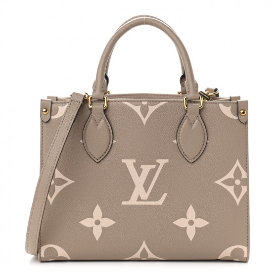 LOUIS VUITTON Empreinte Monogram Giant Onthego PM Tourterelle Creme | FASHIONPHILE (US)