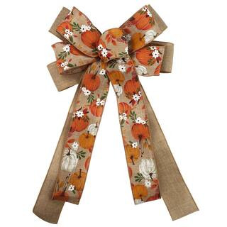 16" Natural Glitter Fall Pumpkin Bow by Celebrate It™ | Michaels | Michaels Stores