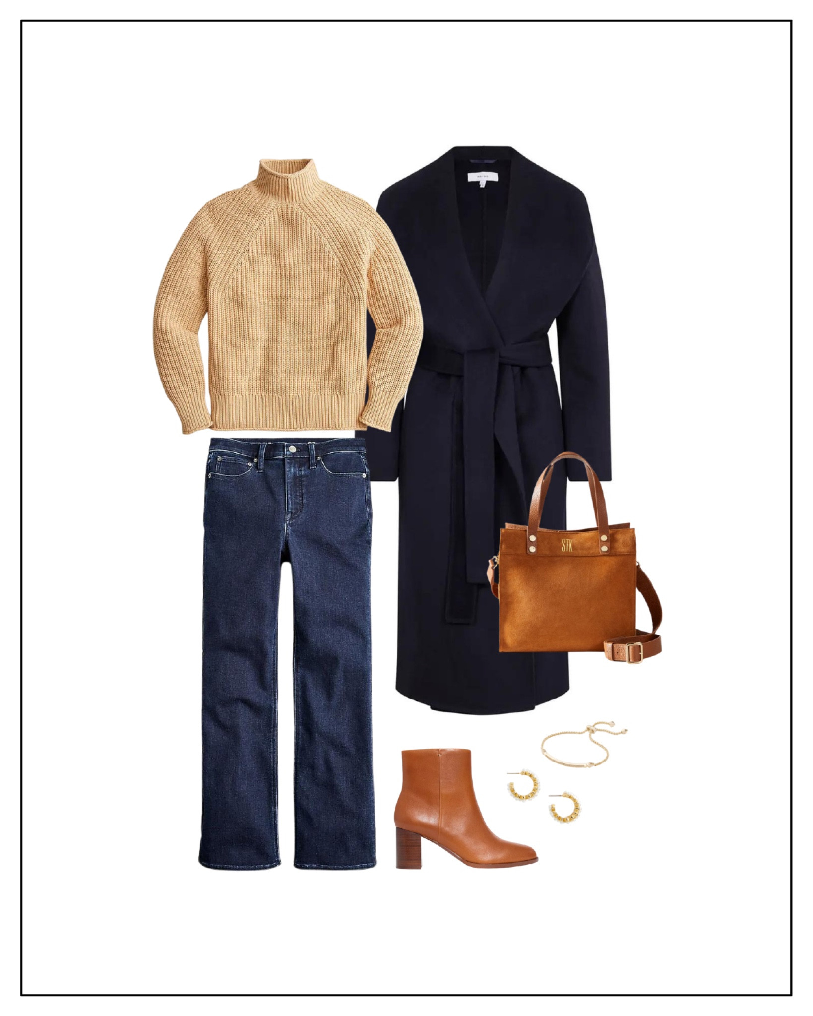 Winter Outift, turtleneck sweater, Demi-boot jeans, wool wrap coat, leather boots, leather tote bag

#LTKunder100 #LTKSeasonal #LTKstyletip