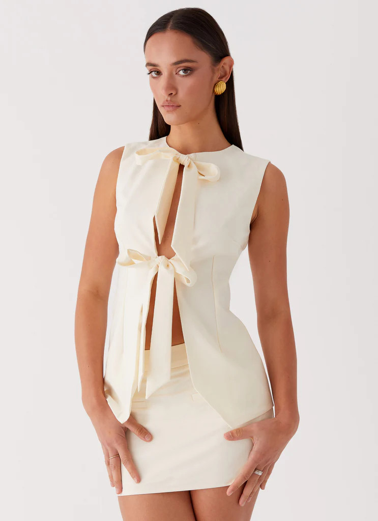 Dottie Tie Top - Ivory | Peppermayo (Global)