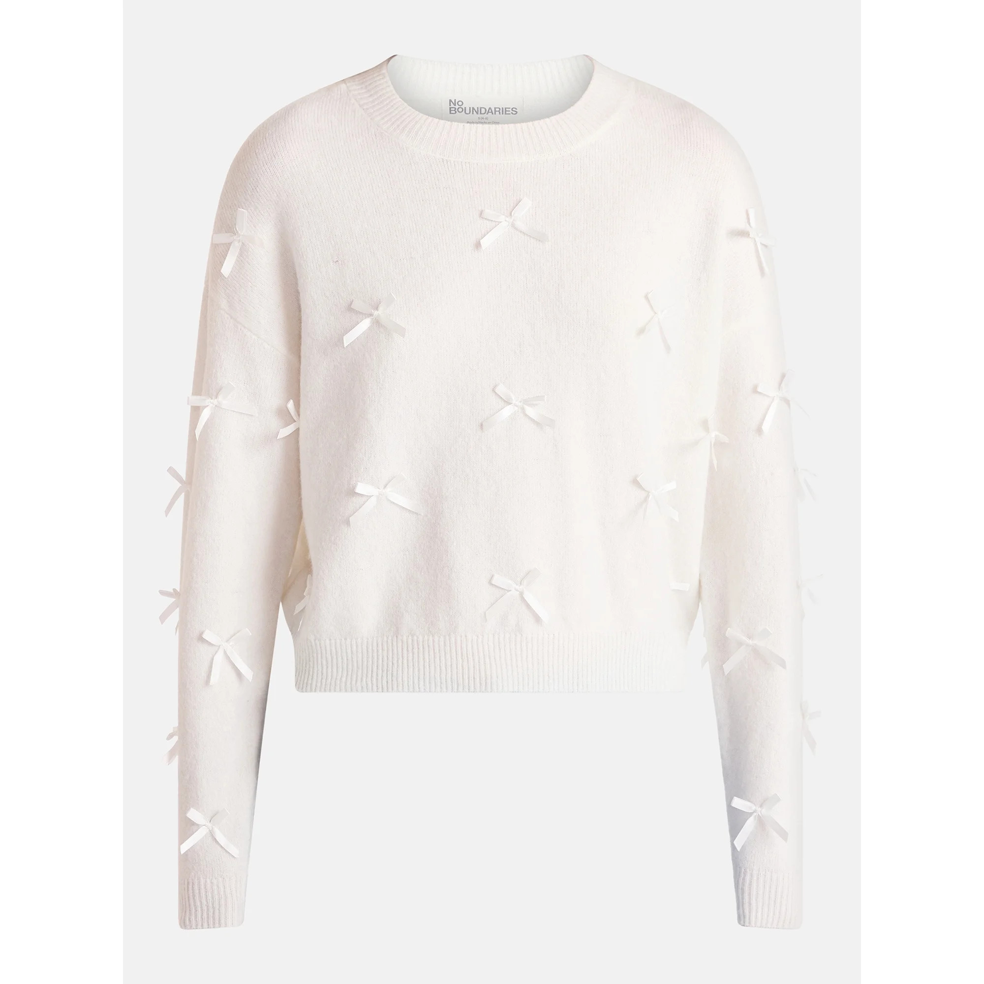 No Boundaries Bow Sweater, Lightweight, Women's | Walmart (US)