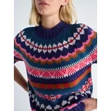 Free Assembly Women's Yoke Stitch Sweater with Short Sleeves, Midweight, Sizes XS-XXL | Walmart (US)