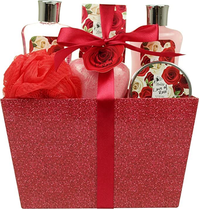 Valentine's Day Bath and Body - Spa Gift Baskets for Women & Girls, Spa Kit Birthday Gift Include... | Amazon (US)