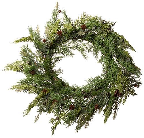 Red Co. 24" Cedar Cone & Pods All-Season Wreath, Door Backdrop Ornaments, Home Décor Collection | Amazon (US)