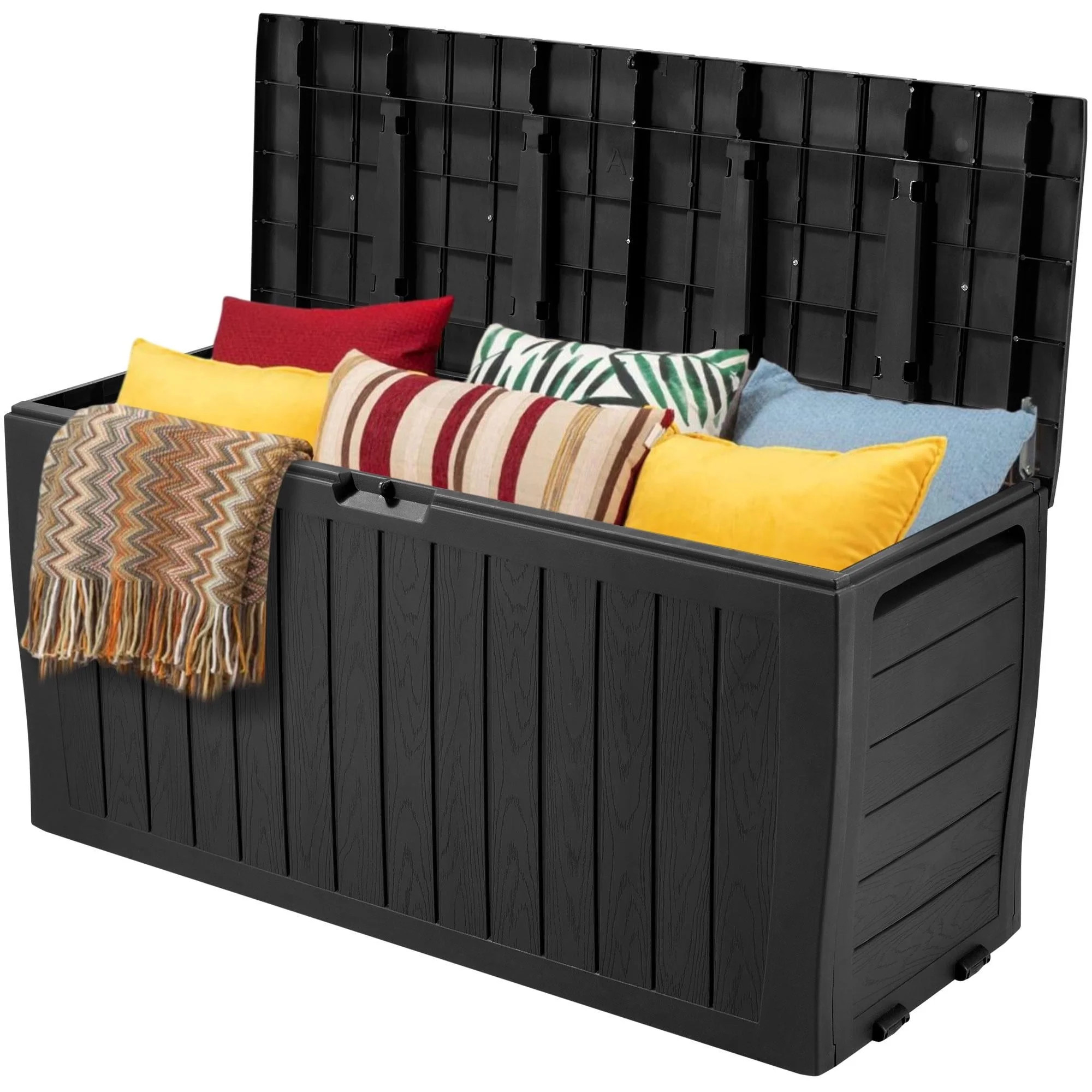 Seizeen 75 Gallon Resin Deck Box on Wheels, Patio Large Storage Cabinet, Outdoor Waterproof Stora... | Walmart (US)