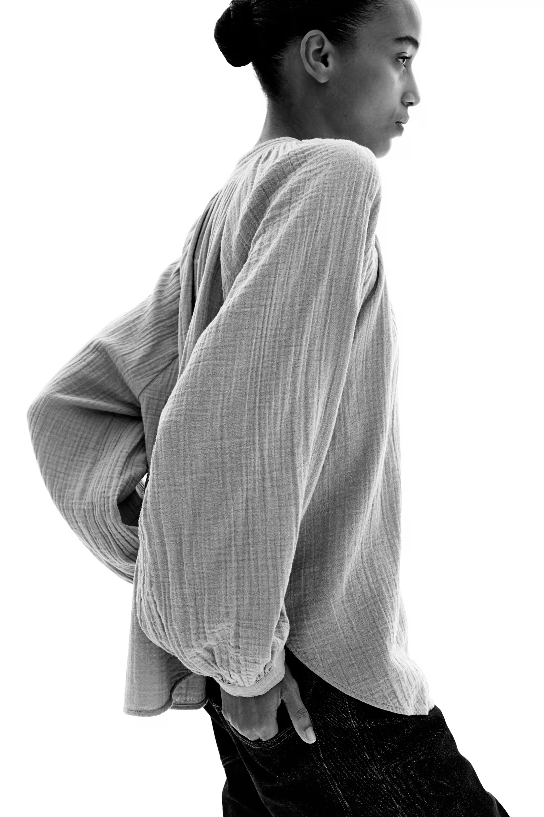 Blusa de muselina - Verde salvia claro - MUJER | H&M ES | H&M (FR, IT, ES, PT, BE)