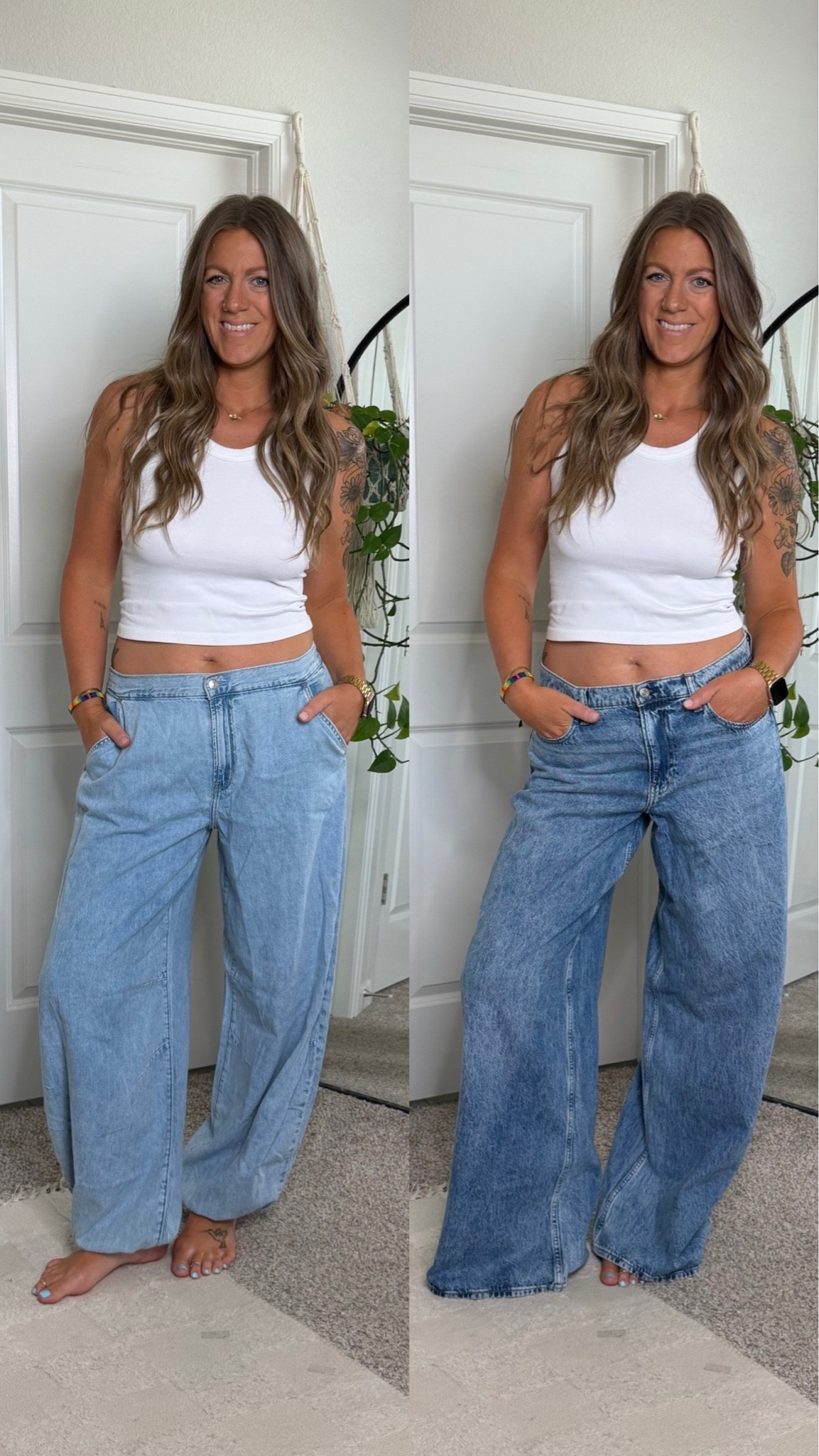 Large tank, balloon jeans are 14/32 tall and wide leg are 12/31 tall (US & 🇨🇦 saved)

#LTKTall #LTKOver40 #LTKSaleAlert