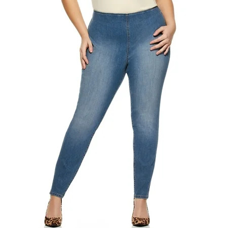 Sofia Jeans by Sofia Vergara Plus Size Rosa Curvy High-Waist Pull-On Ankle Jeggings | Walmart (US)