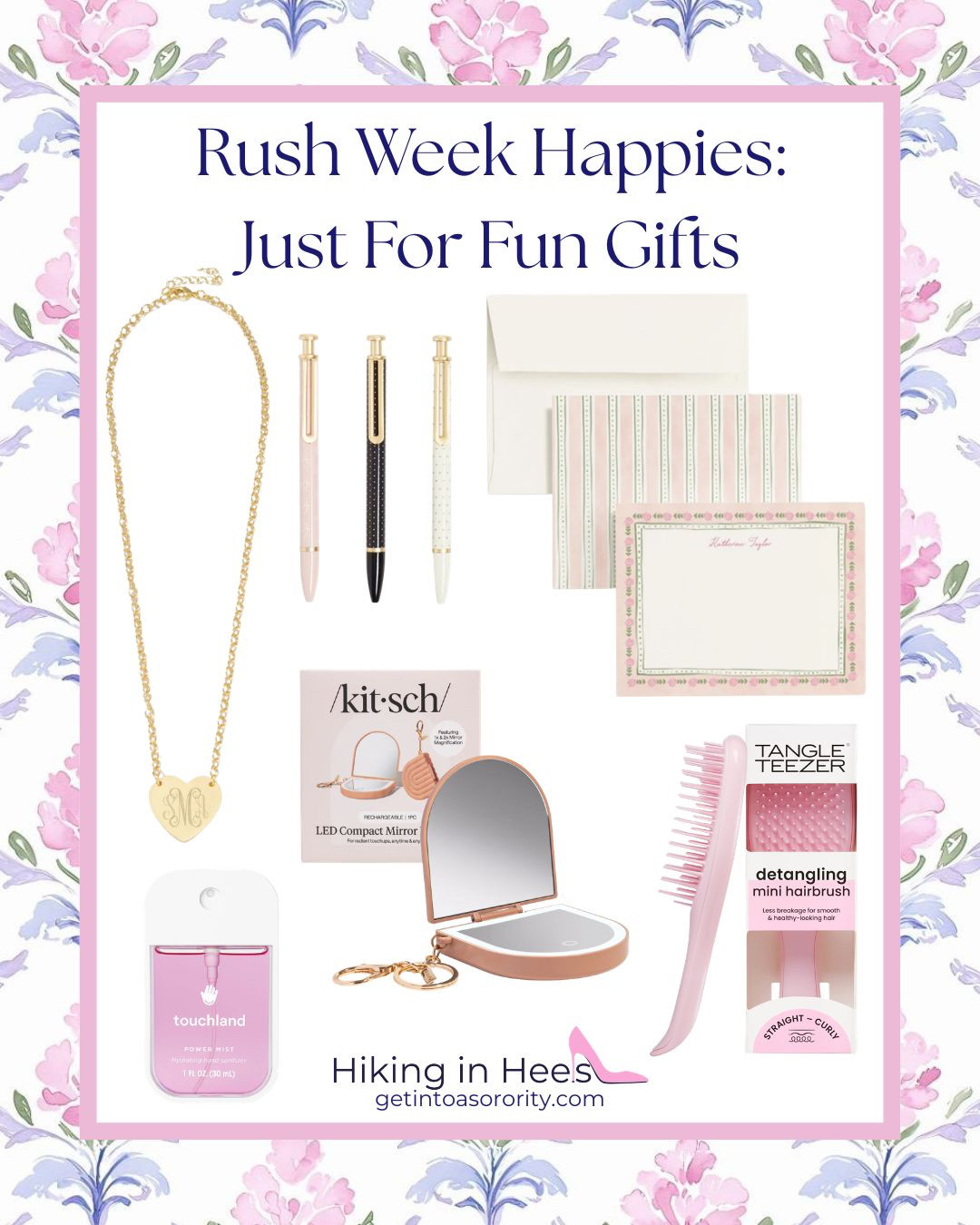 “Rush Happies” are the perfect way to let your daughter know you’re thinking about her and cheering her on during rush!! A small, thoughtful gift is all there is to it! Here’s a list of our favs certain to make any college girl happy✨👠 

 #sororityrush #sororityrecruitment #sororitystyling #sororityrushprep #rushgifts #giftideas #sororityrushcoach #sororityrushconsultant #sororityconsultant #rushconsultant #sororityrecruitmentconsultant #sororityrecruitmentcoaching #rushtok #sororityrecruitmentcoach #gogreek #readyforrecruitment #recruitmentready #rushready #hikinginheels