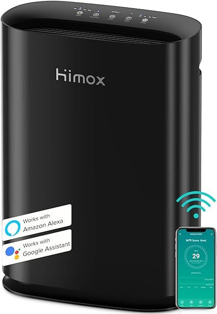 HIMOX HEPA 14 Air Purifiers For Home Large Room up to 2690 sq ft, Smart wifi& PM2.5 Monitor, 5 St... | Amazon (US)