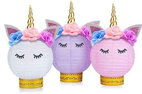 Grabo Unicorn Party Supplies and Decorations - Unicorn Table Centerpieces Paper Lanterns DIY for ... | Amazon (US)