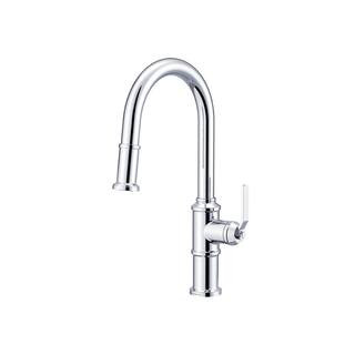 Gerber Kinzie 1-Handle Pull Down Kitchen Faucet with 1.75 GPM Deck Mount in Chrome, Grey | The Home Depot