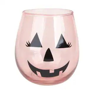 16oz. Pink Pumpkin Stemless Wine Glass by Celebrate It™ | Michaels | Michaels Stores