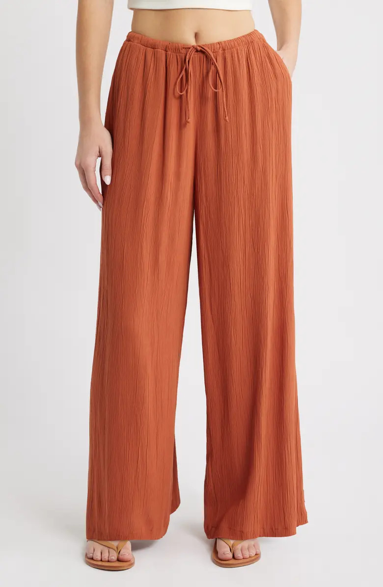 Beach Bound Crinkle Wide Leg Pants | Nordstrom