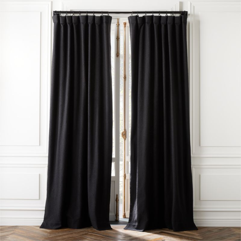 Black Boucle Window Curtain Panel 48''x96'' + Reviews | CB2 | CB2