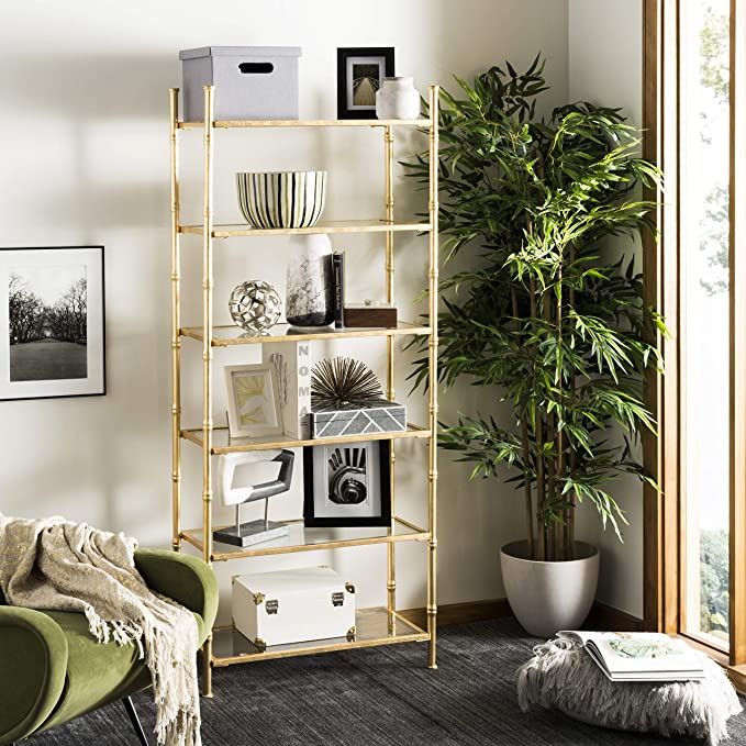 Safavieh Home Collection Arden 6 Tier Etagere, Gold and Clear | Amazon (US)