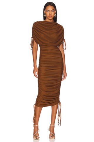 Andrea Iyamah x REVOLVE Ratu Mesh Dress in Coffee from Revolve.com | Revolve Clothing (Global)