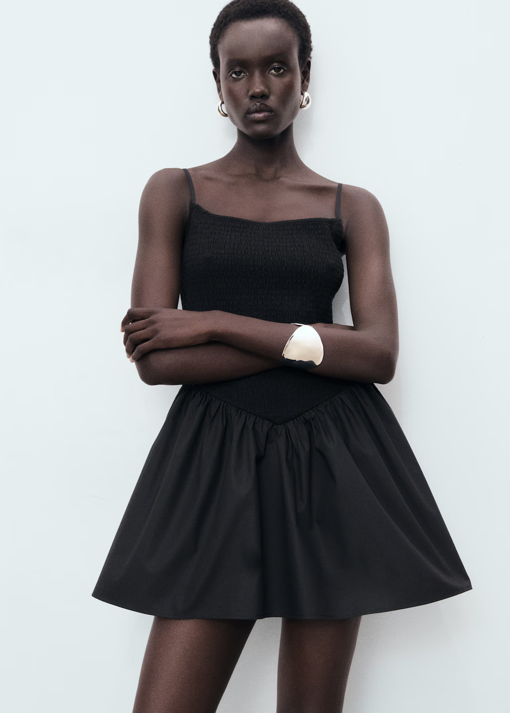 Combined gathered dress | MANGO (UK)