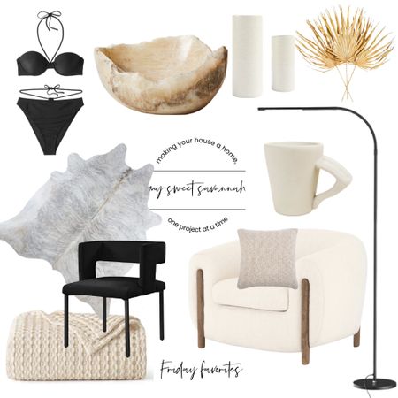 Friday favorites! My new favorite swimsuit for summer, the most affordable and unique floor lamp, a cozy chair, palm fronds that are on sale, dining furniture, onyx bowl, and more! 

#LTKFind #LTKhome #LTKSeasonal