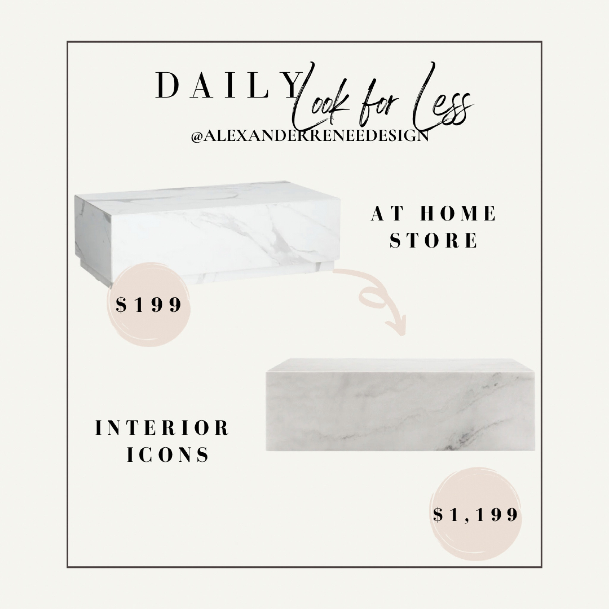 Marble coffee table look for much less 

#LTKhome #LTKsalealert #LTKfindsunder100