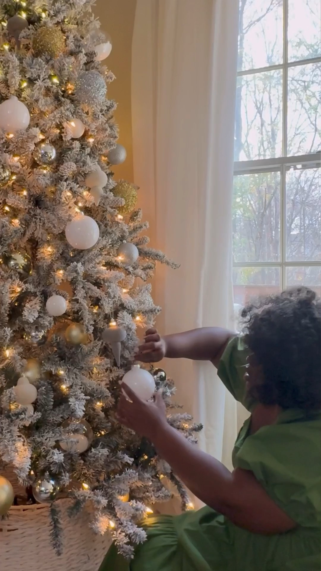 Holiday ornaments + flocked Christmas tree

#LTKSeasonal #LTKVideo #LTKHoliday