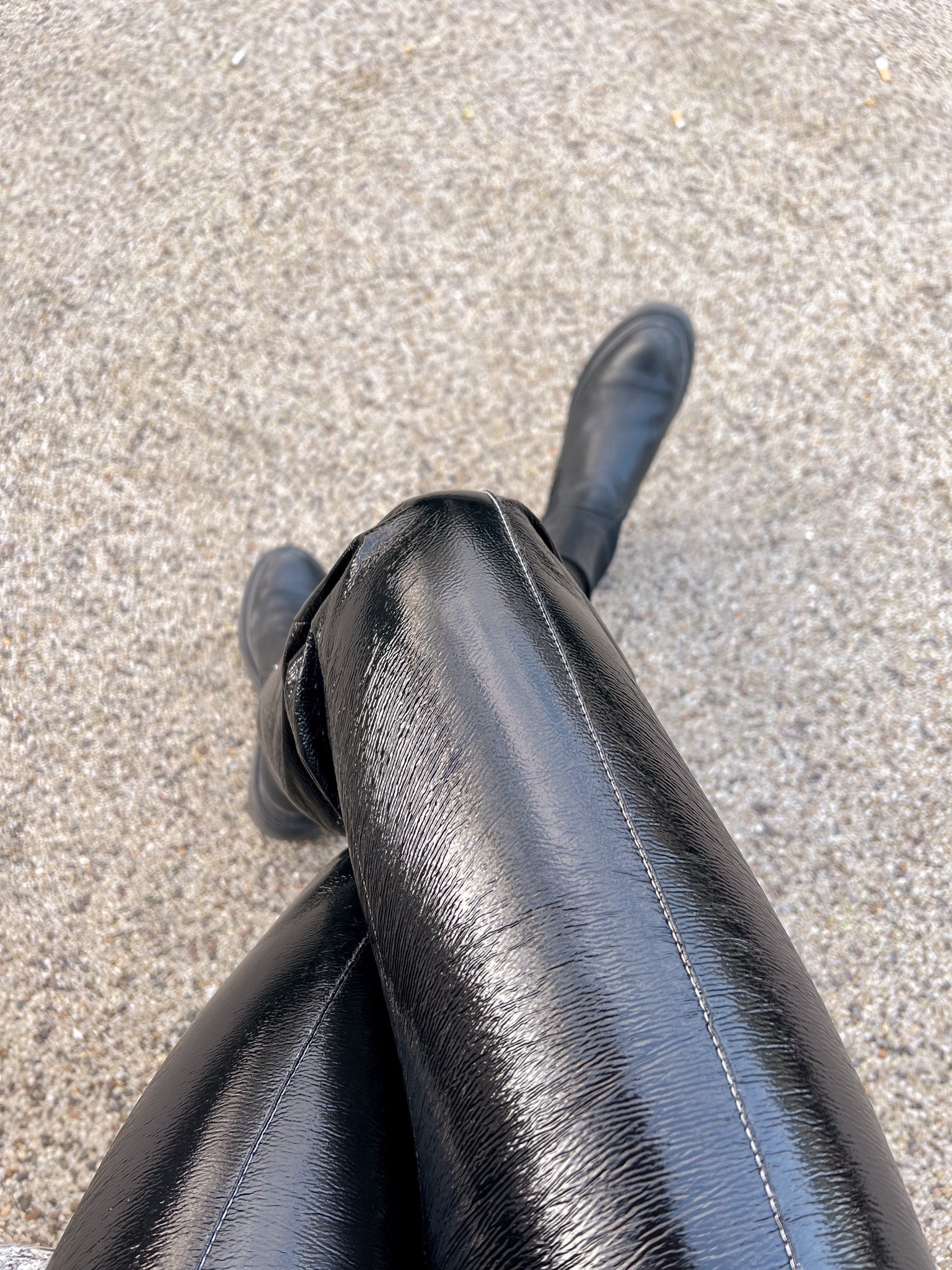 Patent leather trousers level up and all black look. I wear these on nights out with a nice top or to work with black boots and a black r shirt- very cool girl style. 
The boots are an item I wear all the time, you’ll see these featured a lot on my page… the best boots I’ve ever bought. 

#LTKworkwear #LTKstyletip #LTKeurope