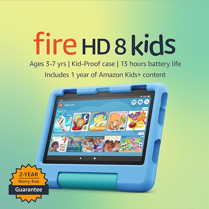 Amazon Fire HD 8 Kids tablet, ages 3-7. Top-selling 8" kids tablet on Amazon - 2022 | ad-free con... | Amazon (US)