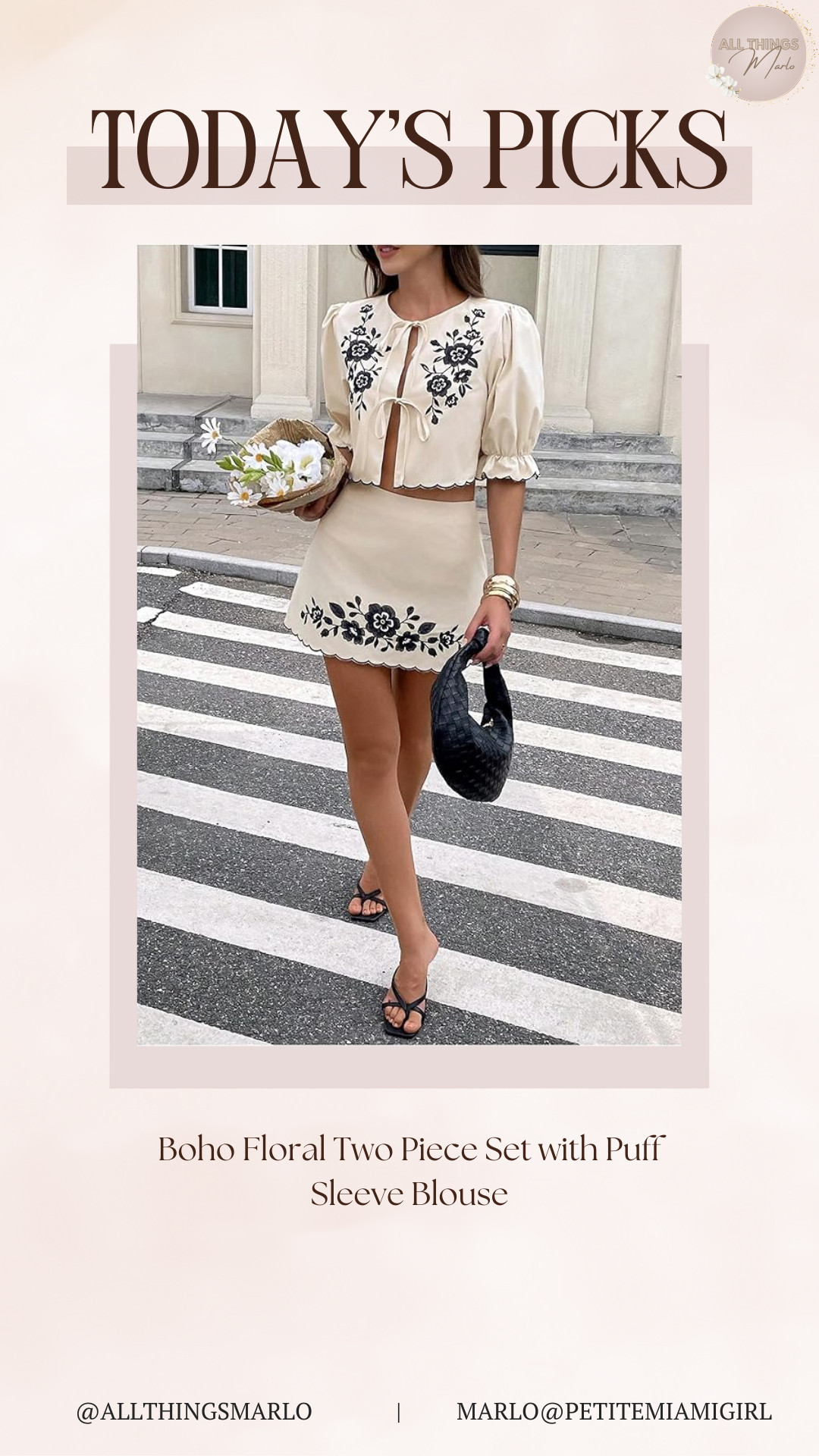 Boho Floral Two Piece Set with Puff Sleeve Blouse 

 #LTKSeasonal #LTKWorkwear #LTKTravel