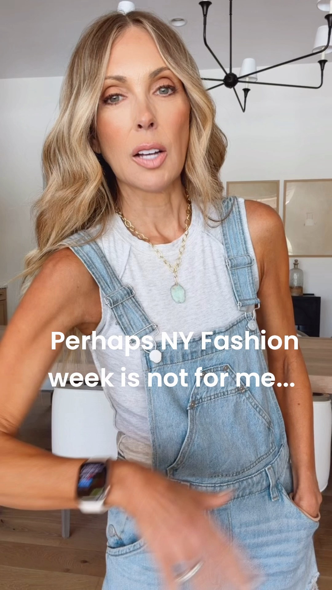 NY Fashion Week isn't really my vibe ...but these overalls and the middle school volleyball game definitely are!  

I'm wearing an XS in overalls because normally they run huge but I could have done a small as well.