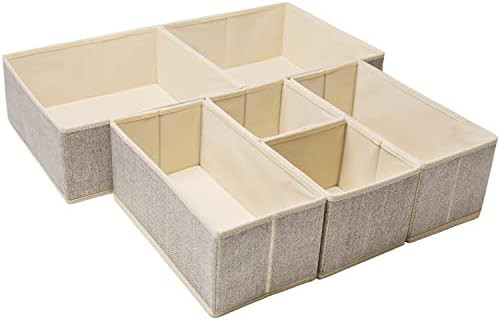 Underwear Drawer Organizer, 6 Set Foldable Underwear Drawer Organizer and Closet Dividers,Storage Bo | Amazon (US)