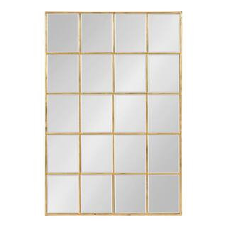 Medium Rectangle Gold Beveled Glass Contemporary Mirror (35.4 in. H x 23.6 in. W) | The Home Depot