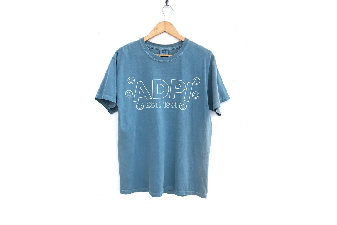 Alpha Delta Pi Shirt // Adpi Bubble Smiley Tee // Adpi - Etsy | Etsy (US)