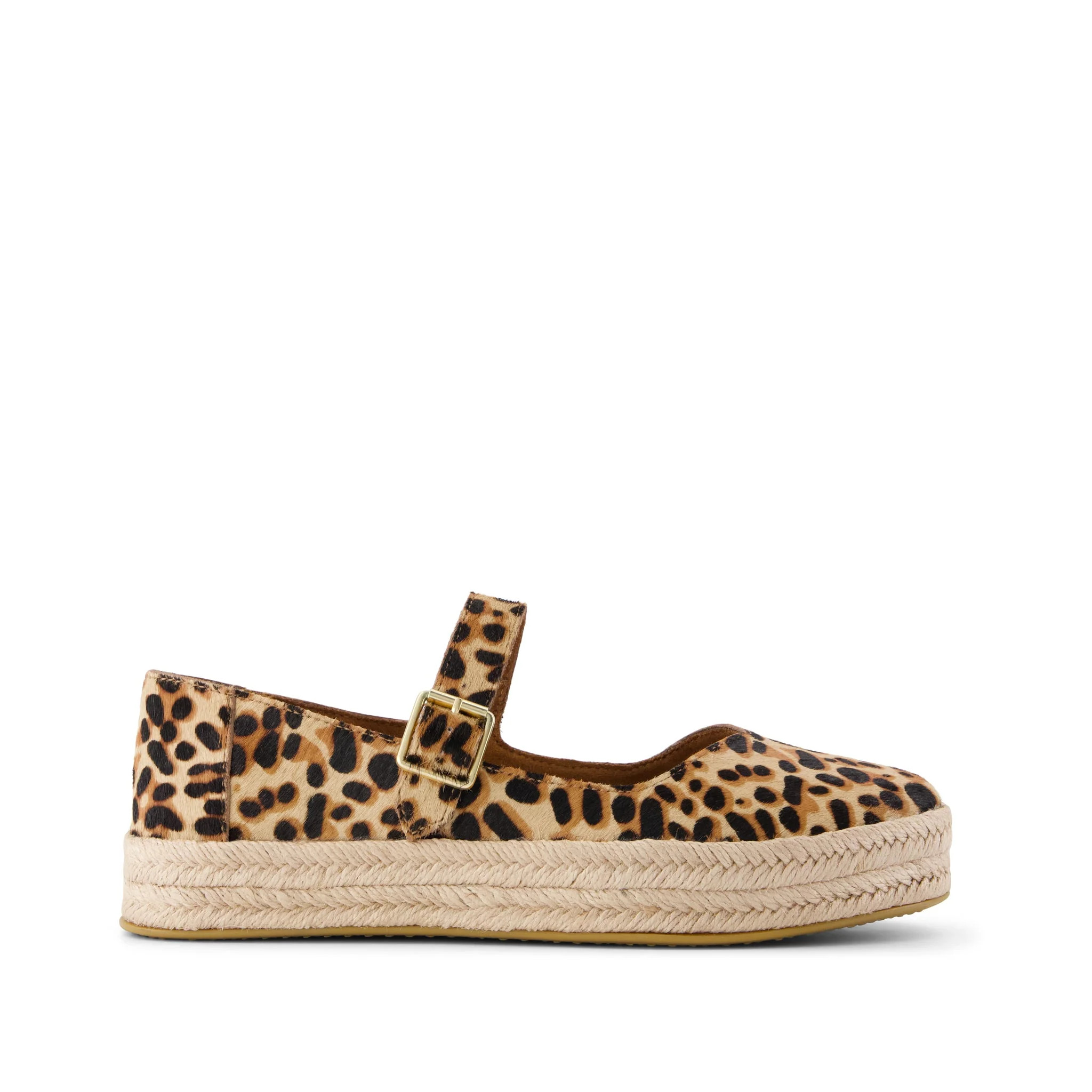Womens Carolina Mary Jane Espadrille Brown Sugar Leopard Print Hair | Toms EMEA
