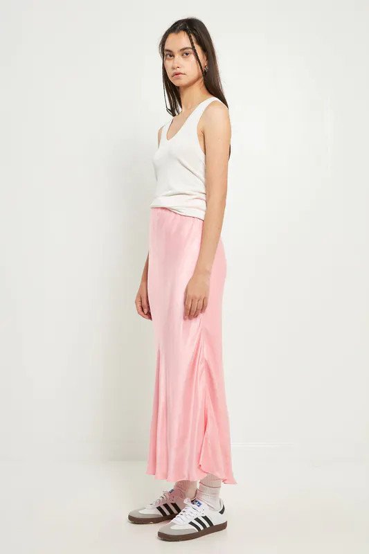 Grey Lab Satin Maxi Skirt - Pink - L | Verishop