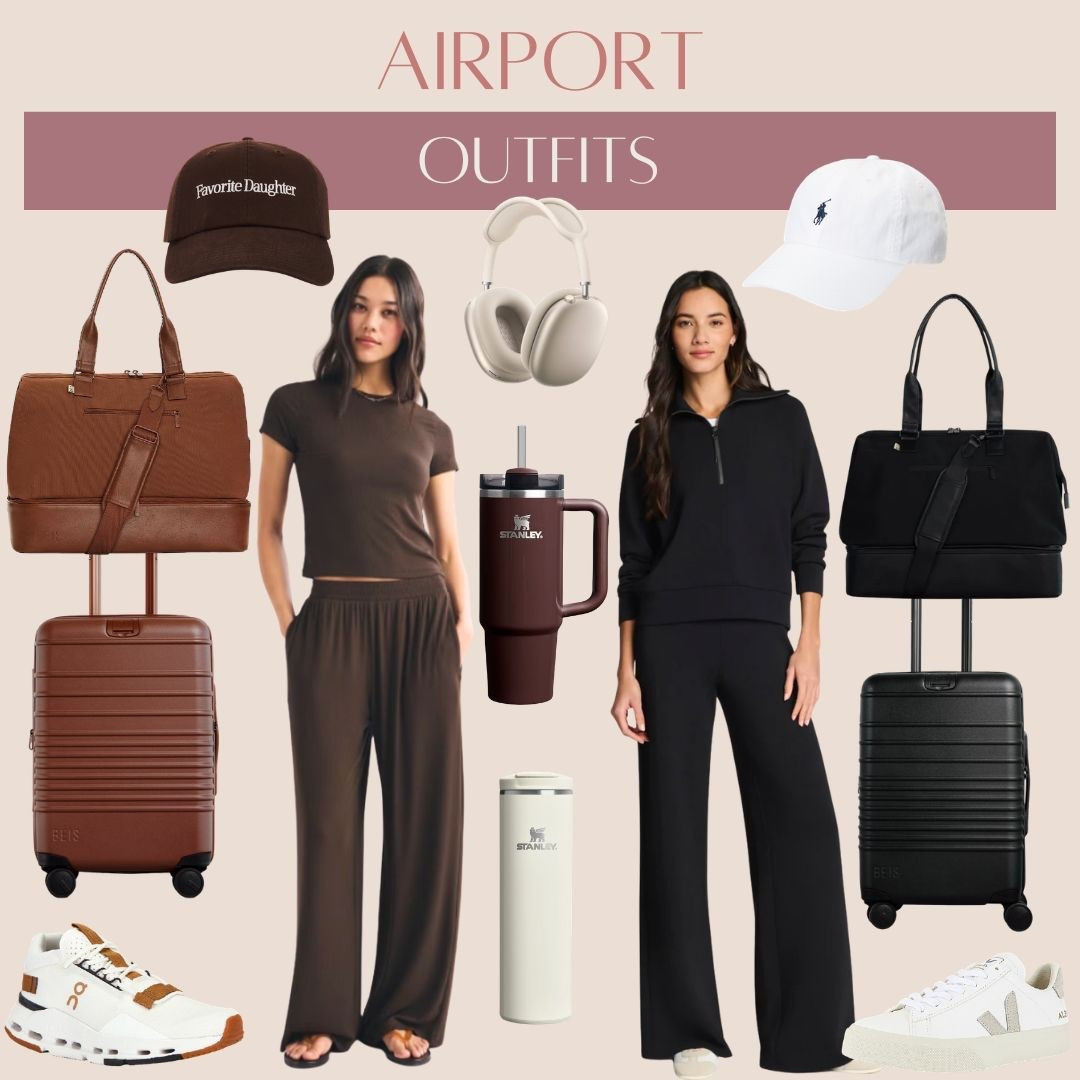 Airport outfits for your travel days #airport #loungewear #traveloutfit #vacationoutfit #luggage #shoes #matching #neutral 

#LTKTravel #LTKootd #LTKActive