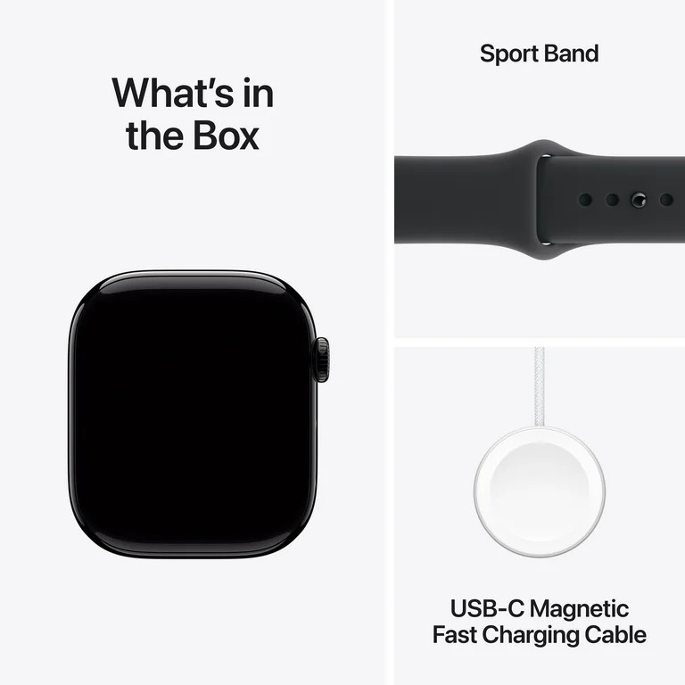 Apple Watch Series 11 GPS 46mm Jet Black Aluminum Case with Black Sport Band - M/L | Walmart (US)