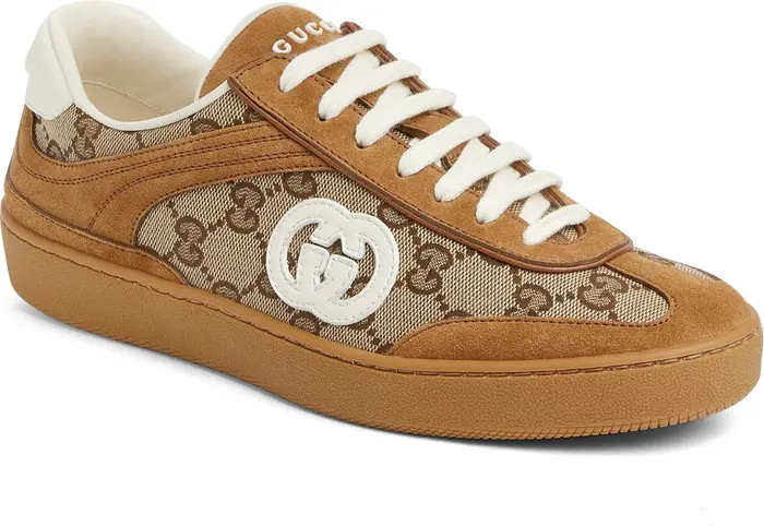 G74 GG Canvas & Suede Low Top Sneaker (Women) | Nordstrom