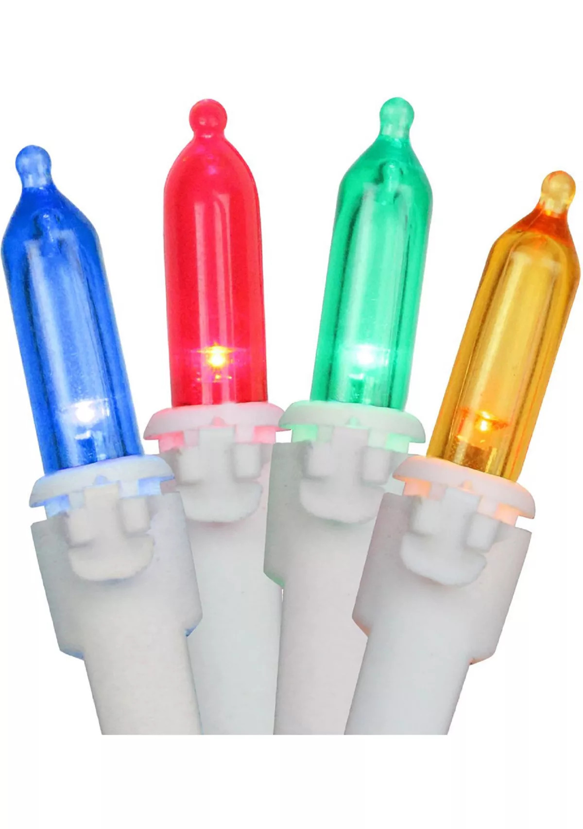 Set of 100 Multi-Color LED Mini Christmas Lights 4Inch Spacing - White Wire | Belk