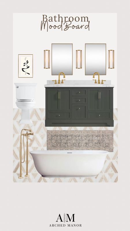 Bathroom design with a double vanity and freestanding tub! 

#LTKhome #LTKstyletip #LTKsalealert