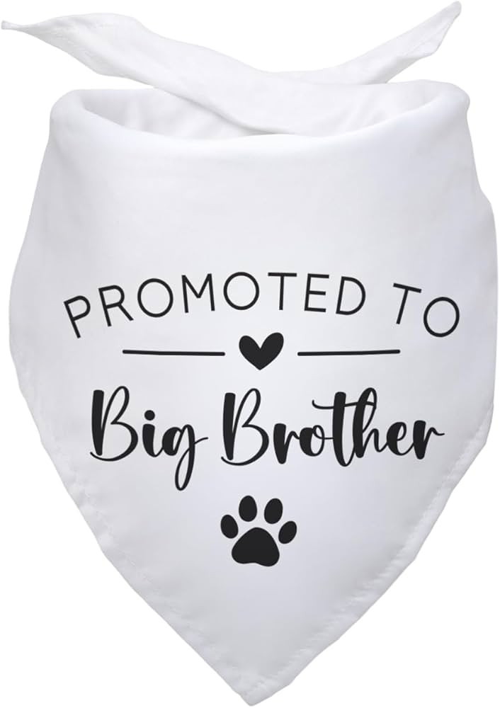 Promoted to Big Brother White Pet Dog Bandanas Triangle Scarf Bandanas Bibs Birthday Party Props ... | Amazon (US)