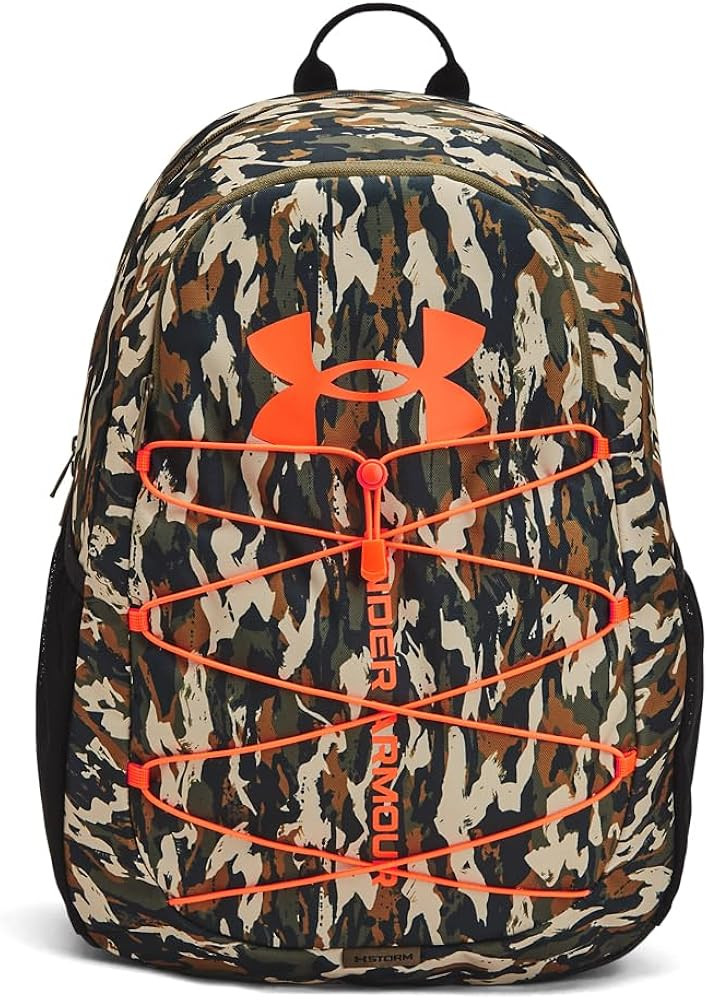 Under Armour Unisex-Adult Hustle Sport Backpack, (390) Marine OD Green/Marine OD Green/Blaze Oran... | Amazon (US)