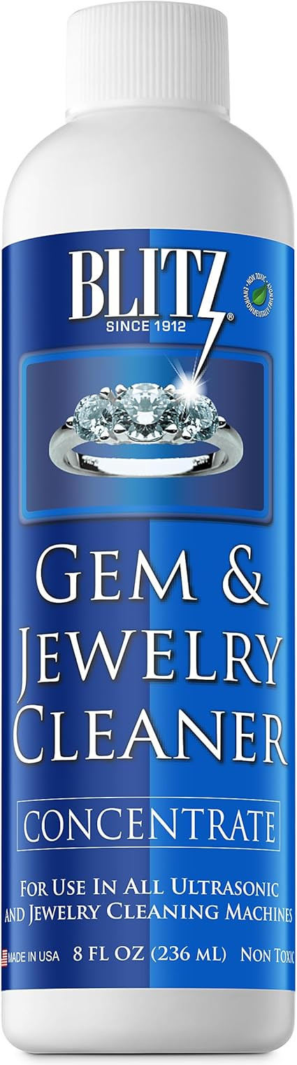 Blitz Gem & Jewelry Cleaner Liquid Concentrate for Gold, Silver, & Platinum Jewelry Cleans Non-Po... | Amazon (US)