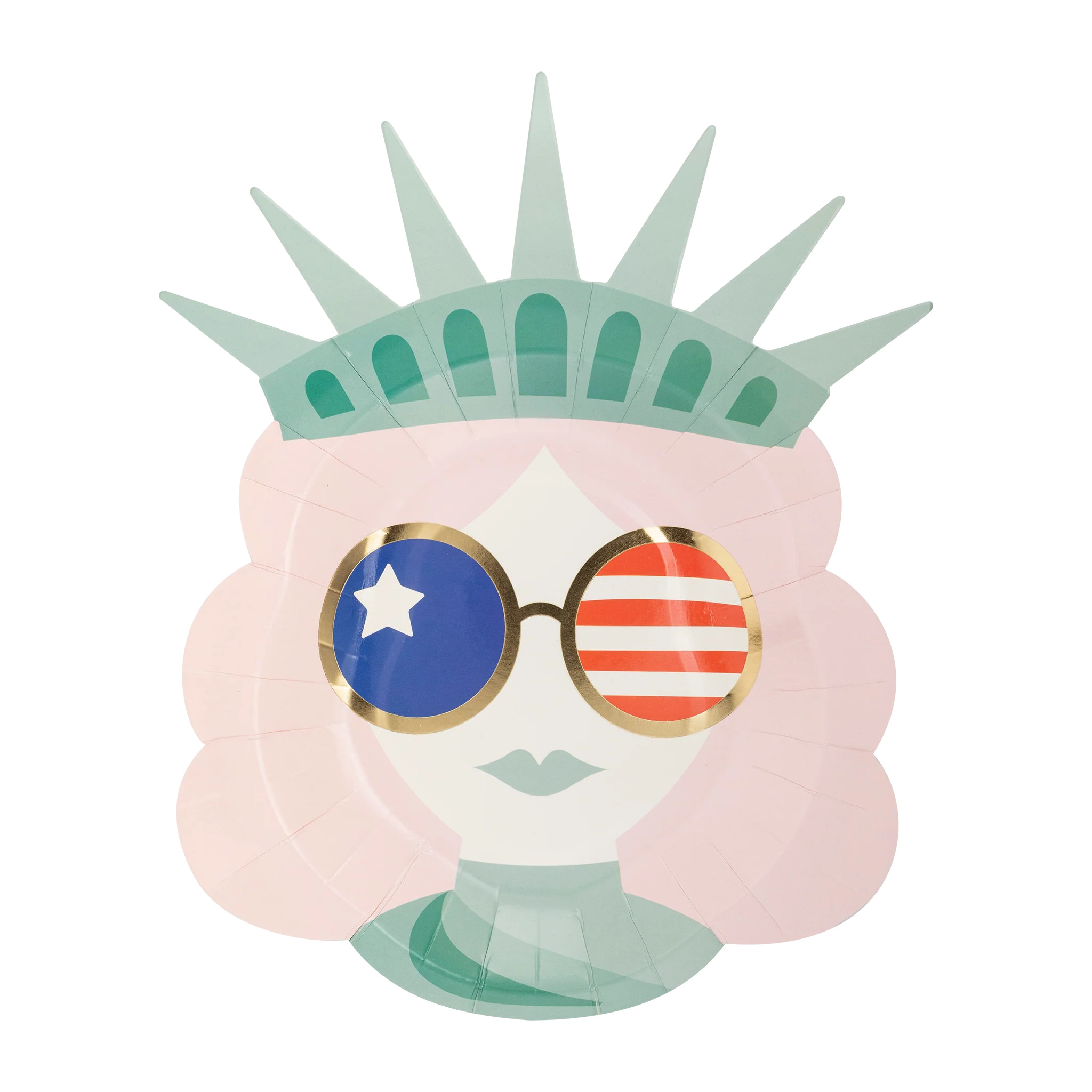 Lady Liberty Sunnies Shaped Paper Plate | My Mind's Eye