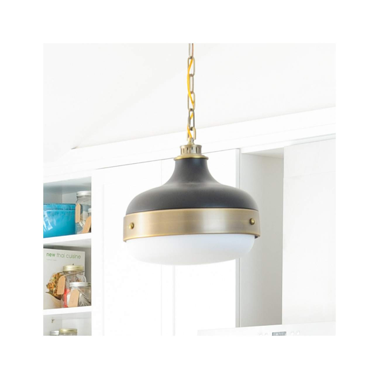 Feiss Cadence 13" Wide Antique Brass Mini Pendant Light | LampsPlus.com